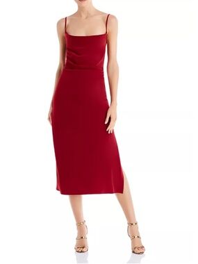 o.p.t berry midi slip dress
